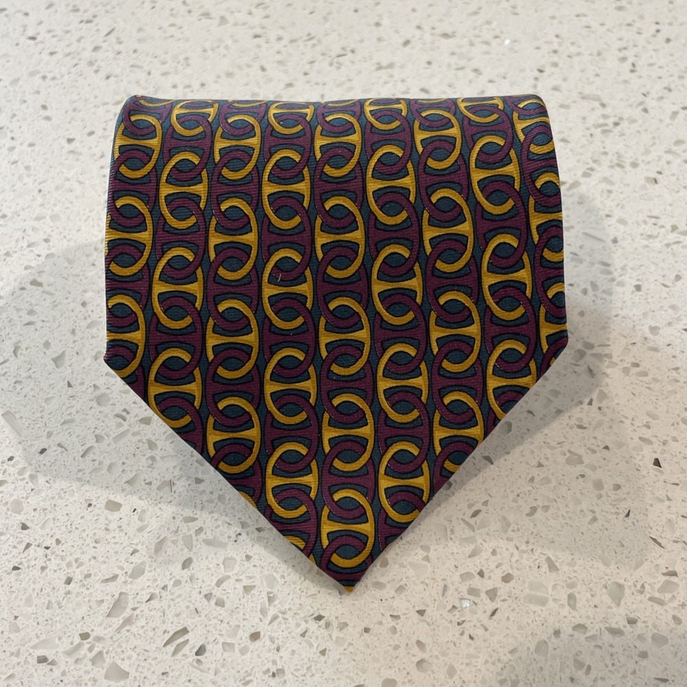 Vtg Paolo Gucci Mens Silk Neck Tie Made In Italy Geometric Graphic Multicolor